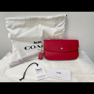 NWT Coach 1941 Jasper Red Glovetanned Leather Wristlet Clutch Wallet